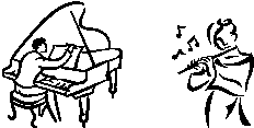 piano player and flute player